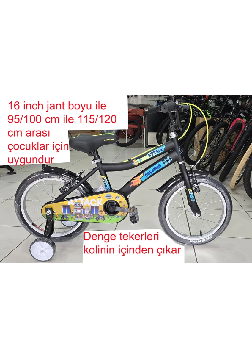 Salcano Attack 16 Jant Çocuk Bisikleti (105-120 cm Arası Boy)